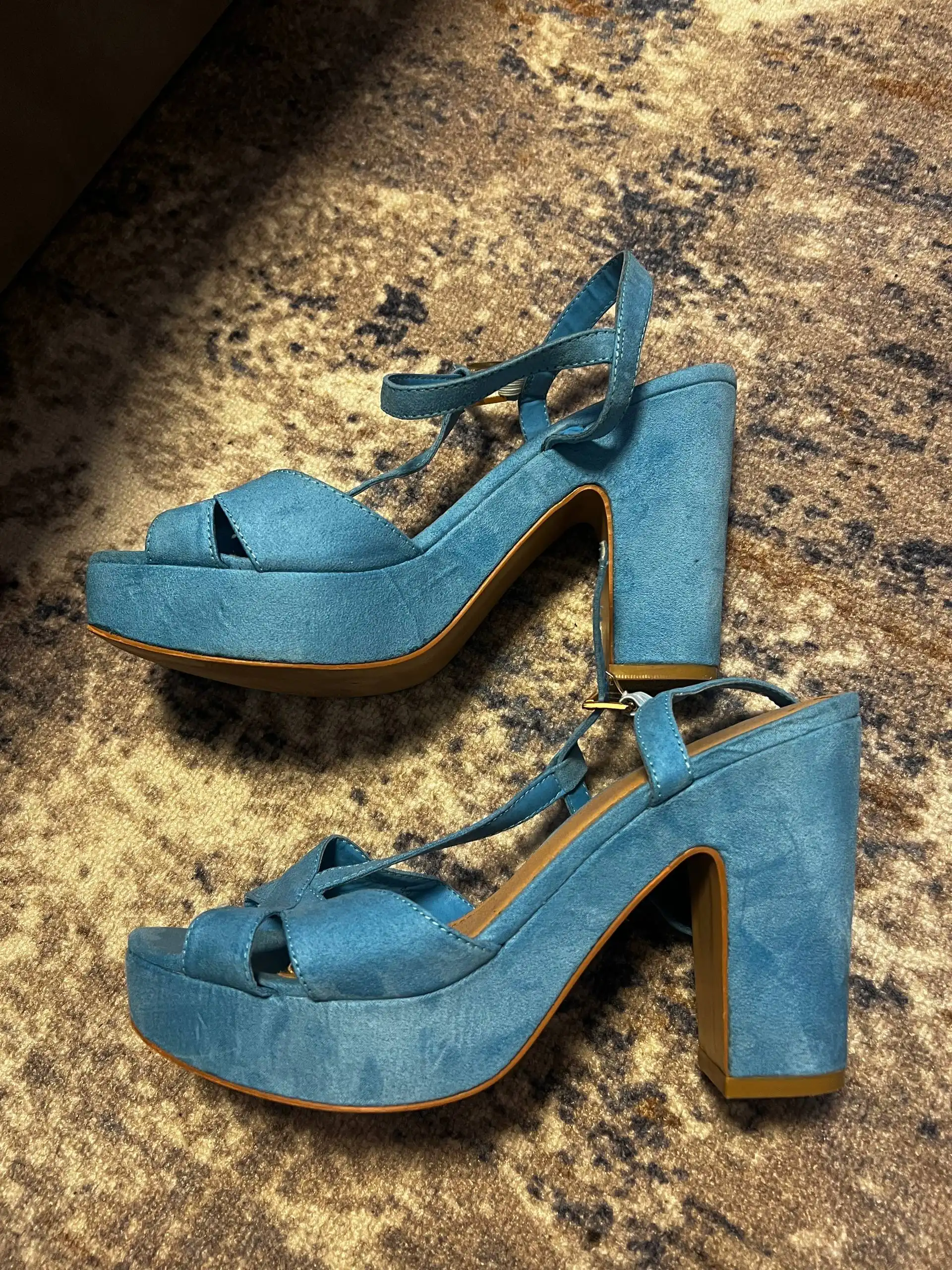 Женские туфли на каблуке 40 размера голубого цвета - Женская обувь (Одежда) в Мытищи