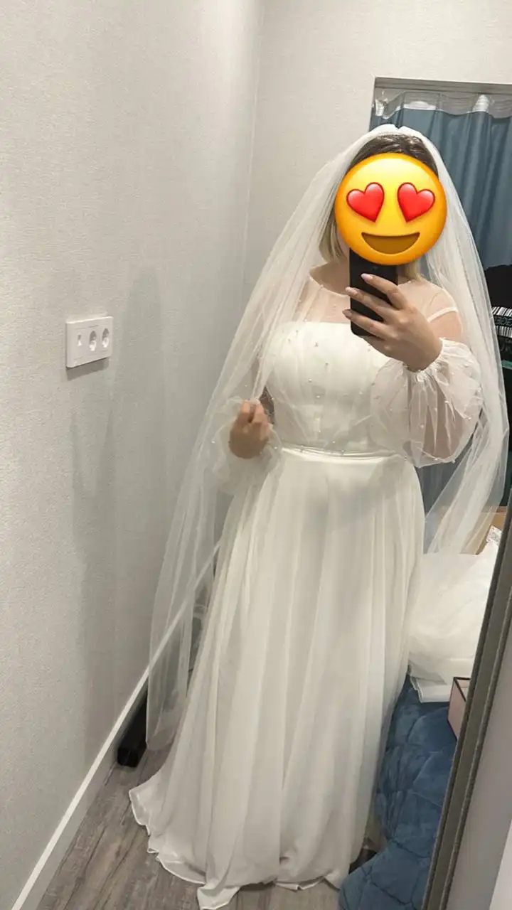 Свадебное платье новое с фатой - Свадебная одежда (Одежда) в Мытищи