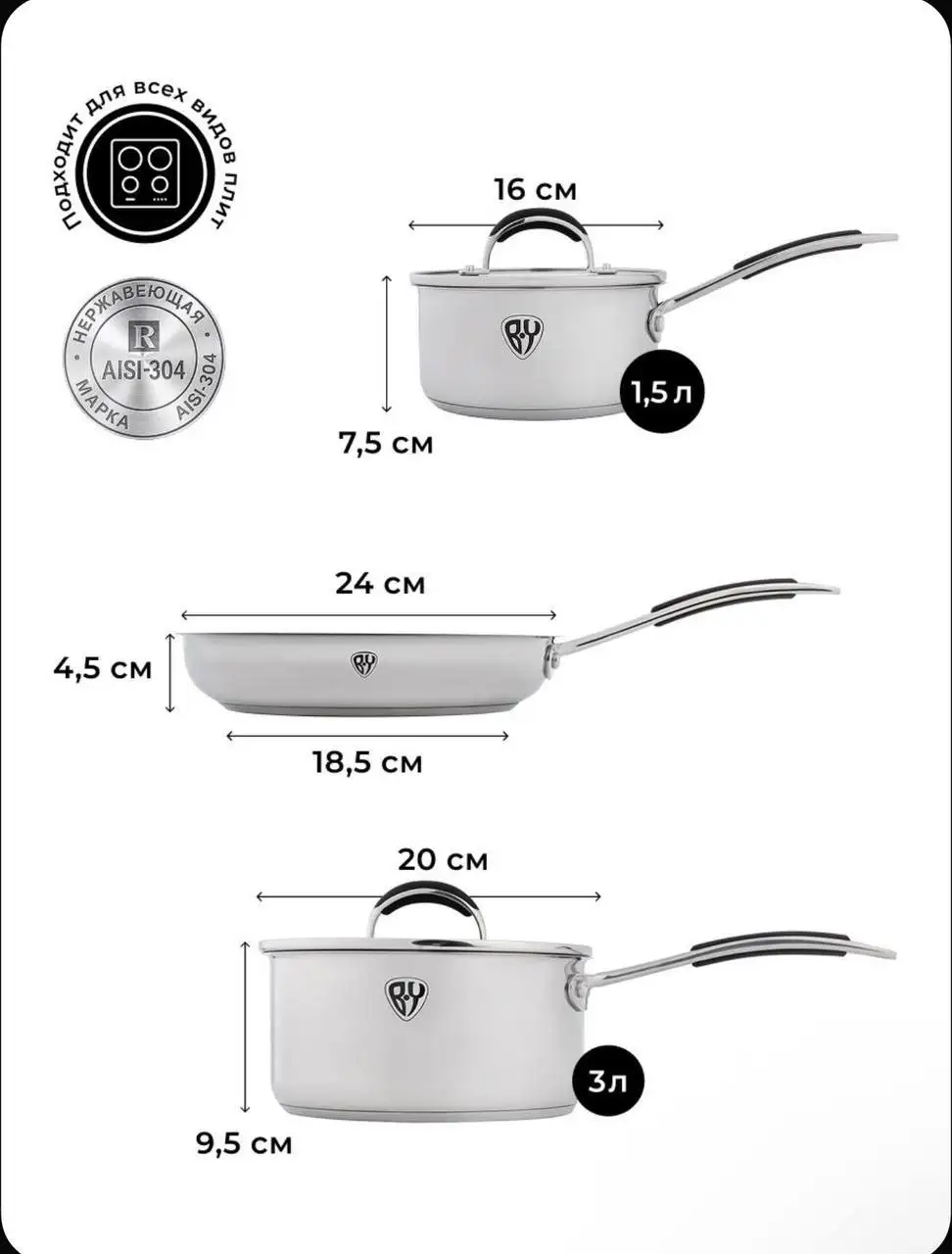 Продам новый набор кухонной посуды 11 предметов - Кухонная утварь (Барахолка) в Мытищи