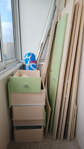 Детская кровать-чердак со столом и шкафом - Кроватка в Мытищи