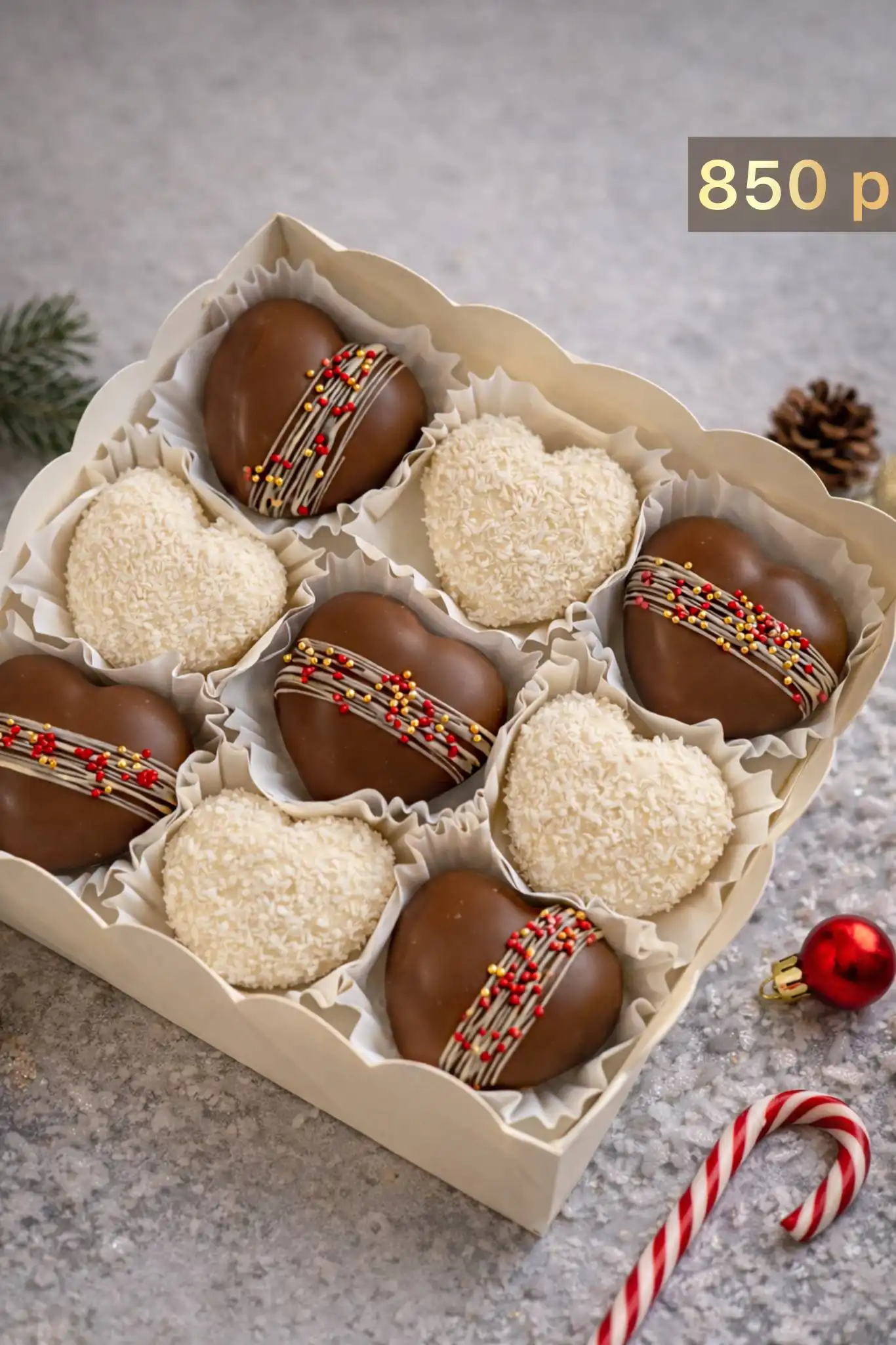 Новогодние подарочные наборы с конфетами суфле