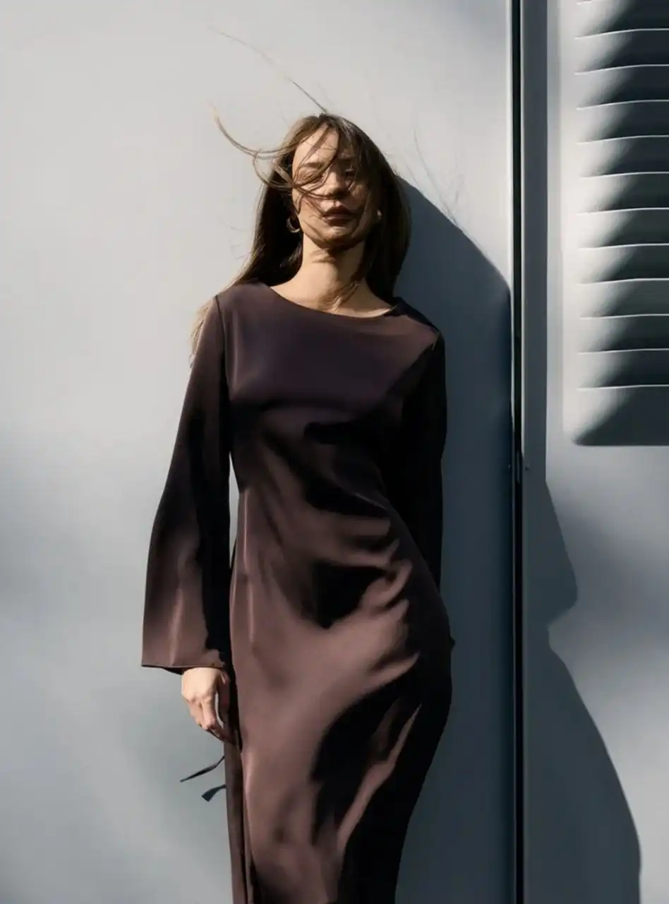 Платье шококоладного цвета, размер 48