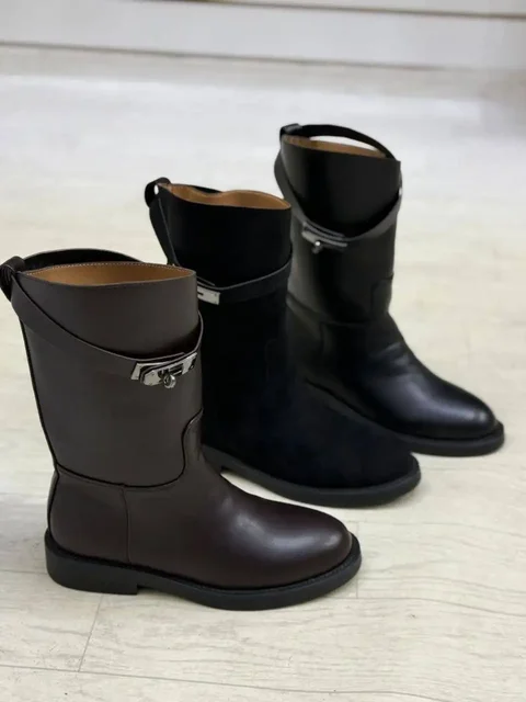 Женские коричневые сапоги Hermes 39 размер - Брюки в Уфа