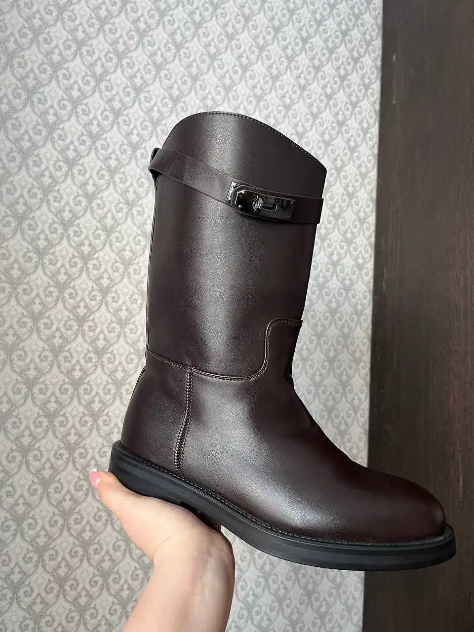 Женские коричневые сапоги Hermes 39 размер - Обувь (Одежда) в Уфа