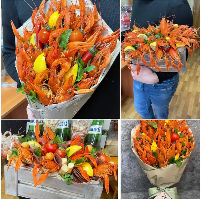 Букеты из колбас и наборы к 23 февраля - Подарки в Уфа