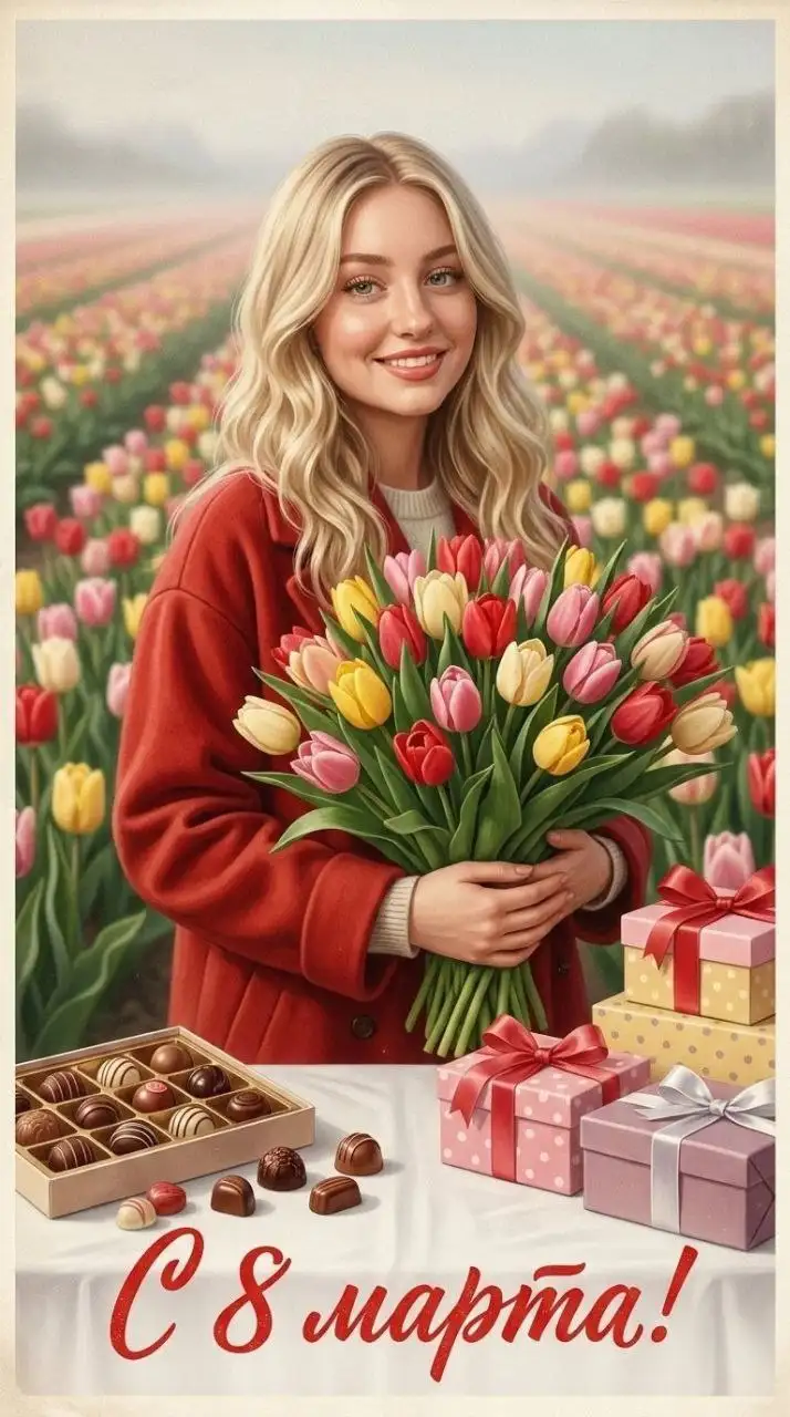 Открытка с малышом к 8 марта - Рукоделие/Хендмейд (Услуги) в Уфа