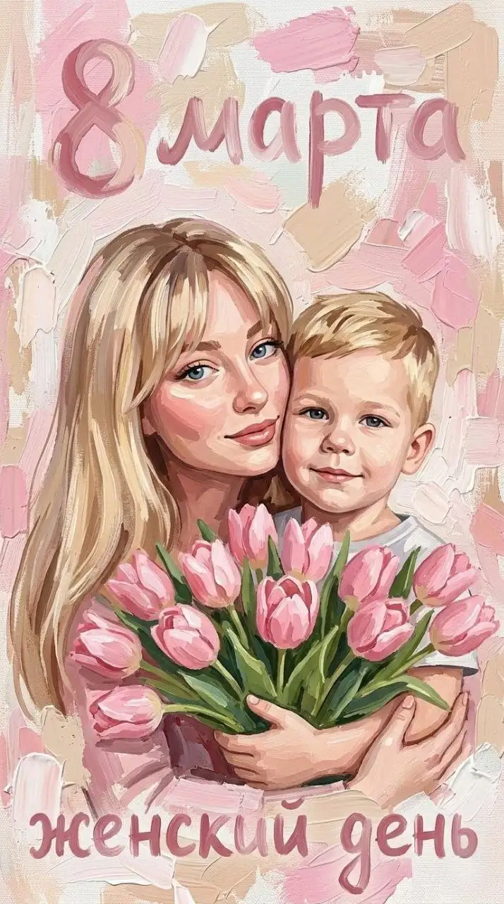 Открытка с малышом к 8 марта - Рукоделие/Хендмейд (Услуги) в Уфа