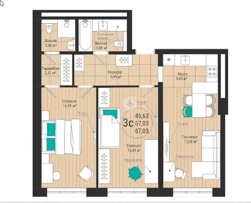 3 смарт-квартира в ТЦ «Иремель» - Квартиры (Недвижимость) в Уфа