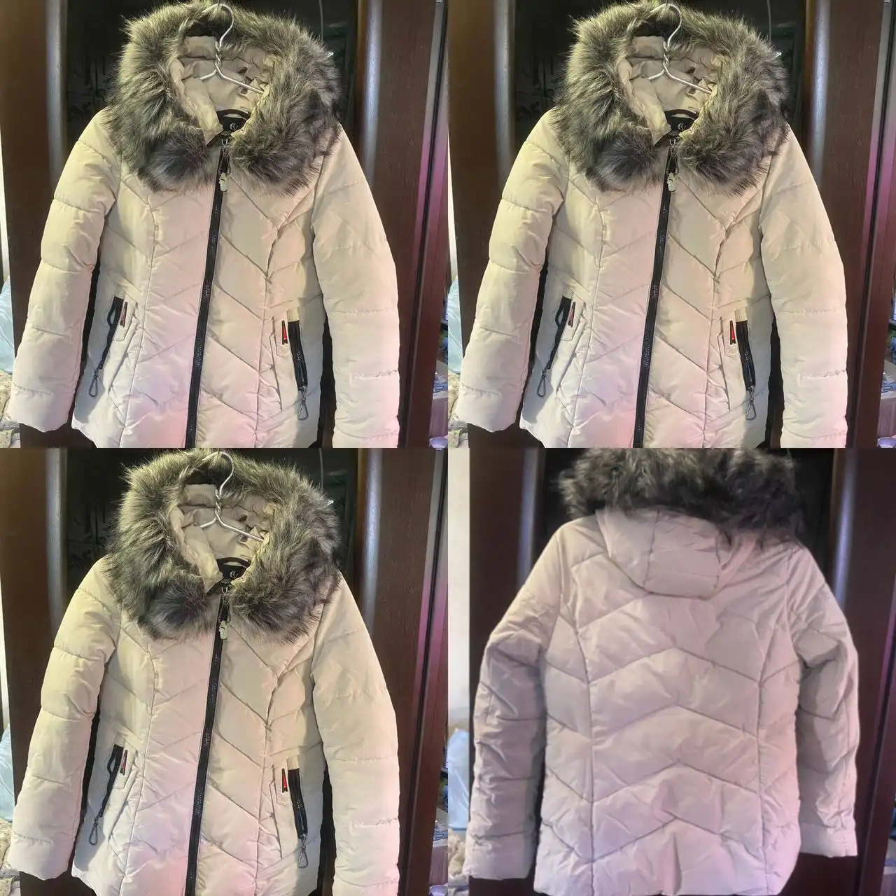 Теплая куртка размер 44-46, цвет слоновой кости