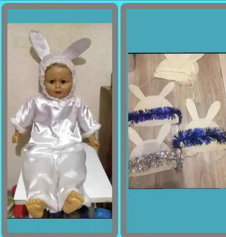 Продажа детских шапочек зайки