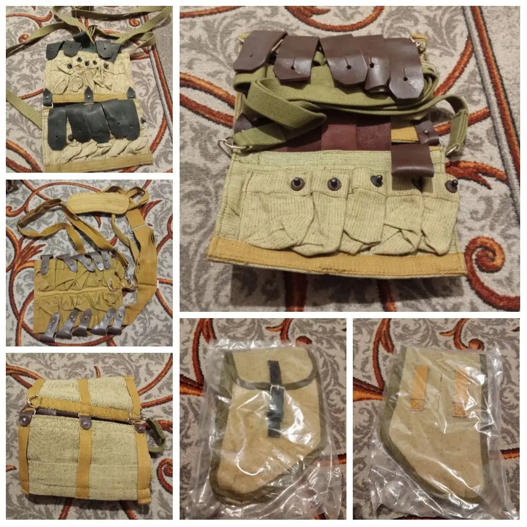 Комплект подсумков для 10 Ти ВОГ, брезент, кожаные клапаны - Военная экипировка (Барахолка) в Владивосток