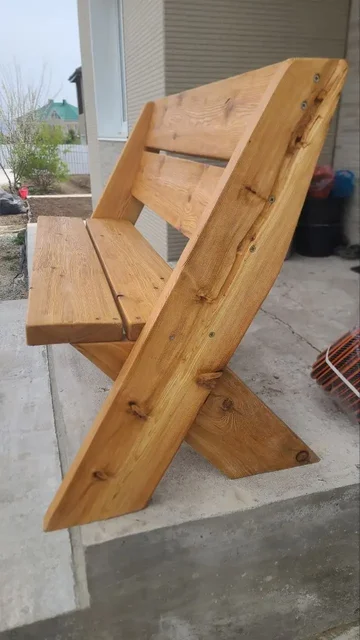 Массивная скамейка из лиственницы с ручным брашированием - Для дома и дачи в Владивосток