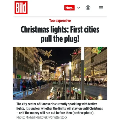 Отмена рождественского освещения в городах Германии - Хобби и отдых в Белгород