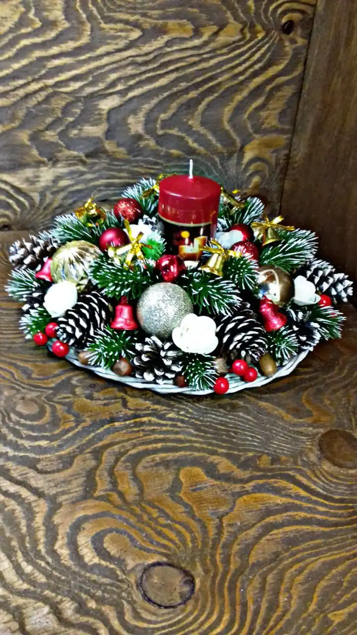 Новогодний подсвечник ручной работы