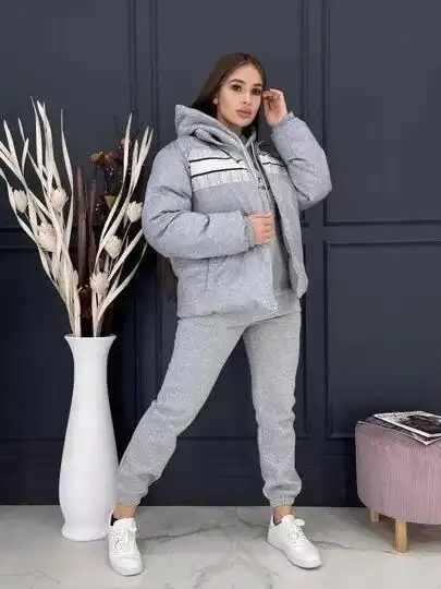 Спортивный костюм тройка на флисе с курткой