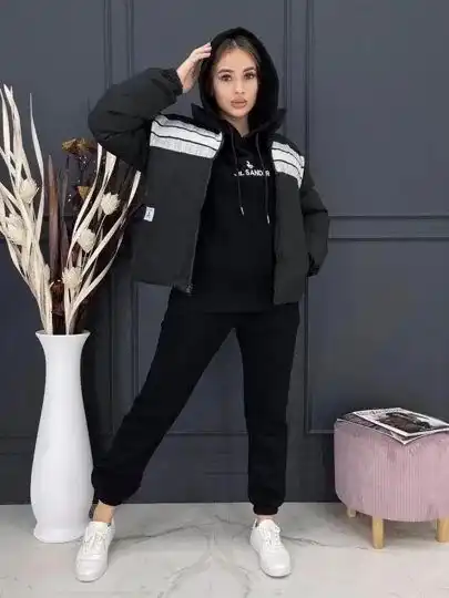 Спортивный костюм тройка на флисе с курткой