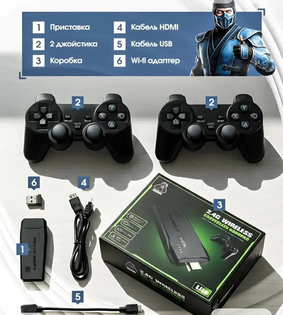 Игровая приставка Game Stick с 10 эмуляторами - Игровые приставки (Электроника) в Барнаул