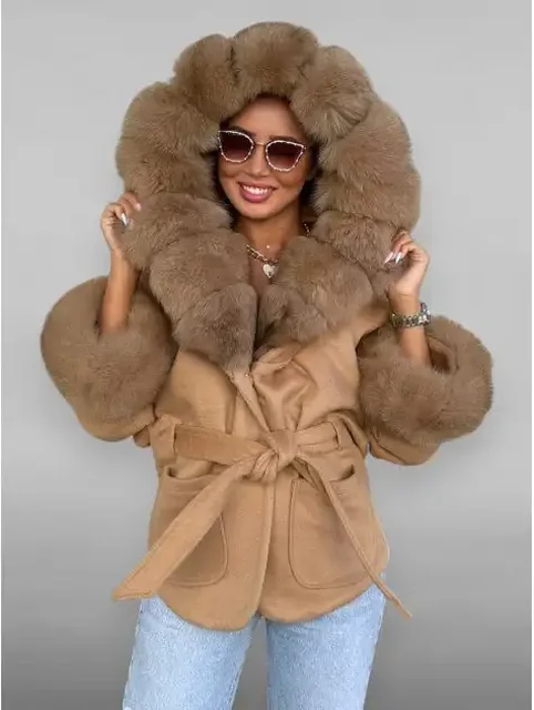 Пальто кашемир весна-осень с съёмным мехом - Вечерняя одежда в Барнаул