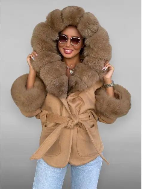 Пальто кашемир с съёмным мехом - Верхняя одежда (Одежда) в Барнаул