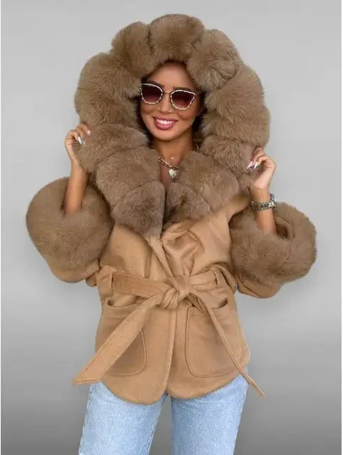 Пальто кашемир с съёмным мехом - Верхняя одежда в Барнаул