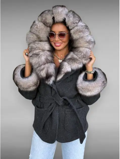 Пальто кашемир с съёмным мехом - Верхняя одежда (Одежда) в Барнаул