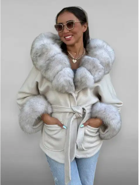 Пальто кашемир с съёмным мехом - Верхняя одежда (Одежда) в Барнаул