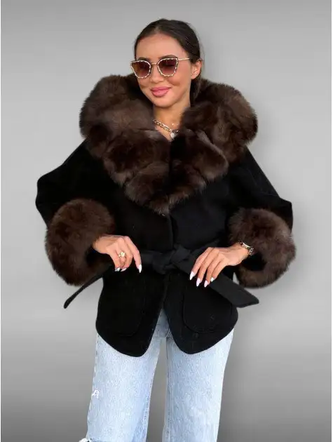 Пальто кашемир с съёмным мехом - Верхняя одежда (Одежда) в Барнаул