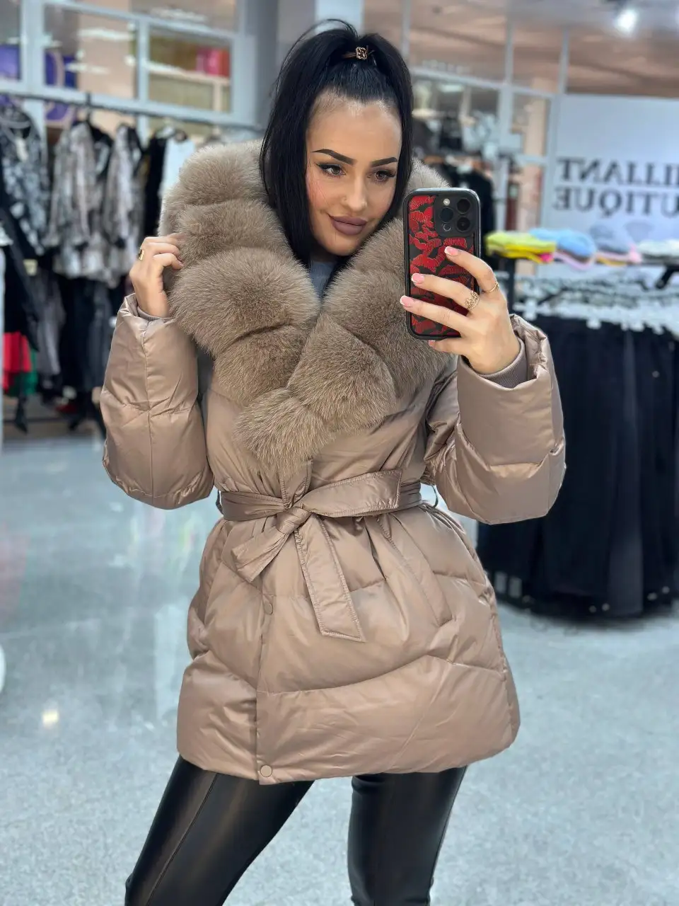 Пуховик со съемным мехом, размеры 42-58 - Верхняя одежда (Одежда) в Барнаул