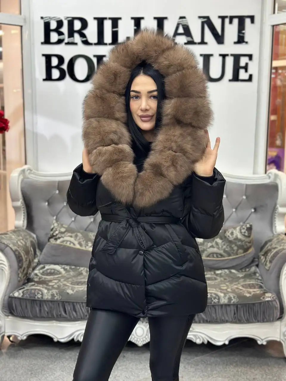 Пуховик со съемным мехом, размеры 42-58 - Верхняя одежда (Одежда) в Барнаул