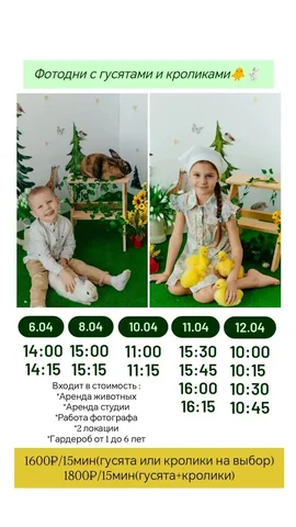 Пасхальные фотодни с животными для детей - Хобби и отдых в Барнаул