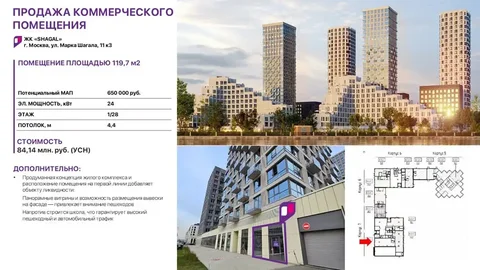 Продажа помещения в ЖК бизнес-класса "SHAGAL" - Недвижимость в Москва