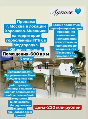 Продажа медицинского здания в Москве - Коммерческая в Москва