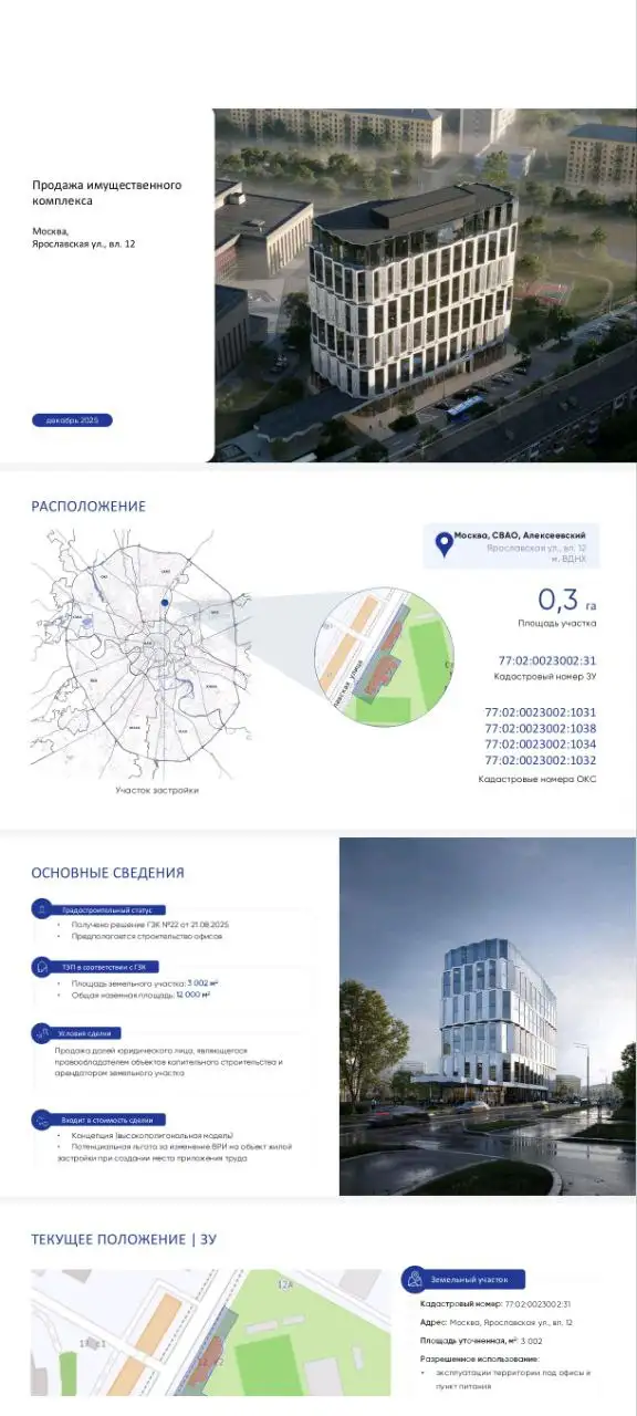 Продажа имущественного комплекса с земельным участком в Москве - Коммерческая недвижимость (Недвижимость) в Москва