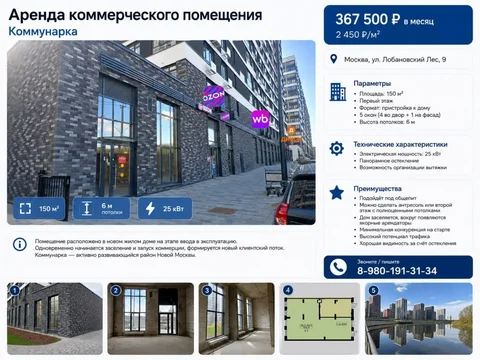 Аренда коммерческого помещения в Коммунарке - Недвижимость в Москва