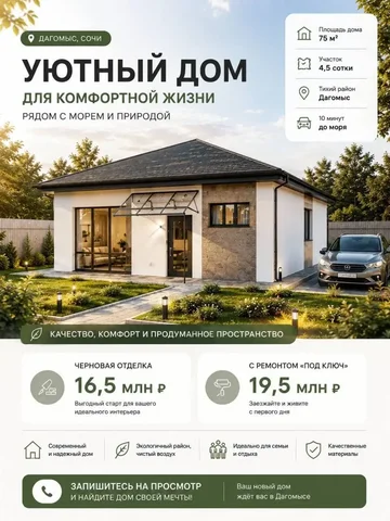 Продажа дома в Дагомысе от застройщика - Дома и коттеджи в Сочи