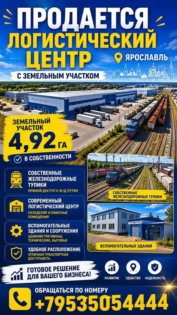 Продажа логистического центра/складского комплекса в Ярославле - Коммерческая недвижимость (Недвижимость) в Ярославль