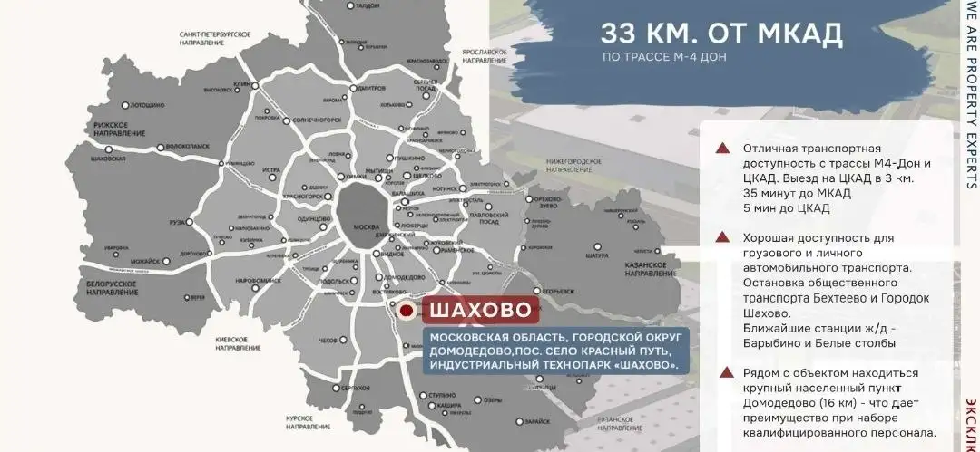 Склад класса А 10600 кв. м в аренду на трассе М4, Шахово - Коммерческая (Недвижимость) в Шахово