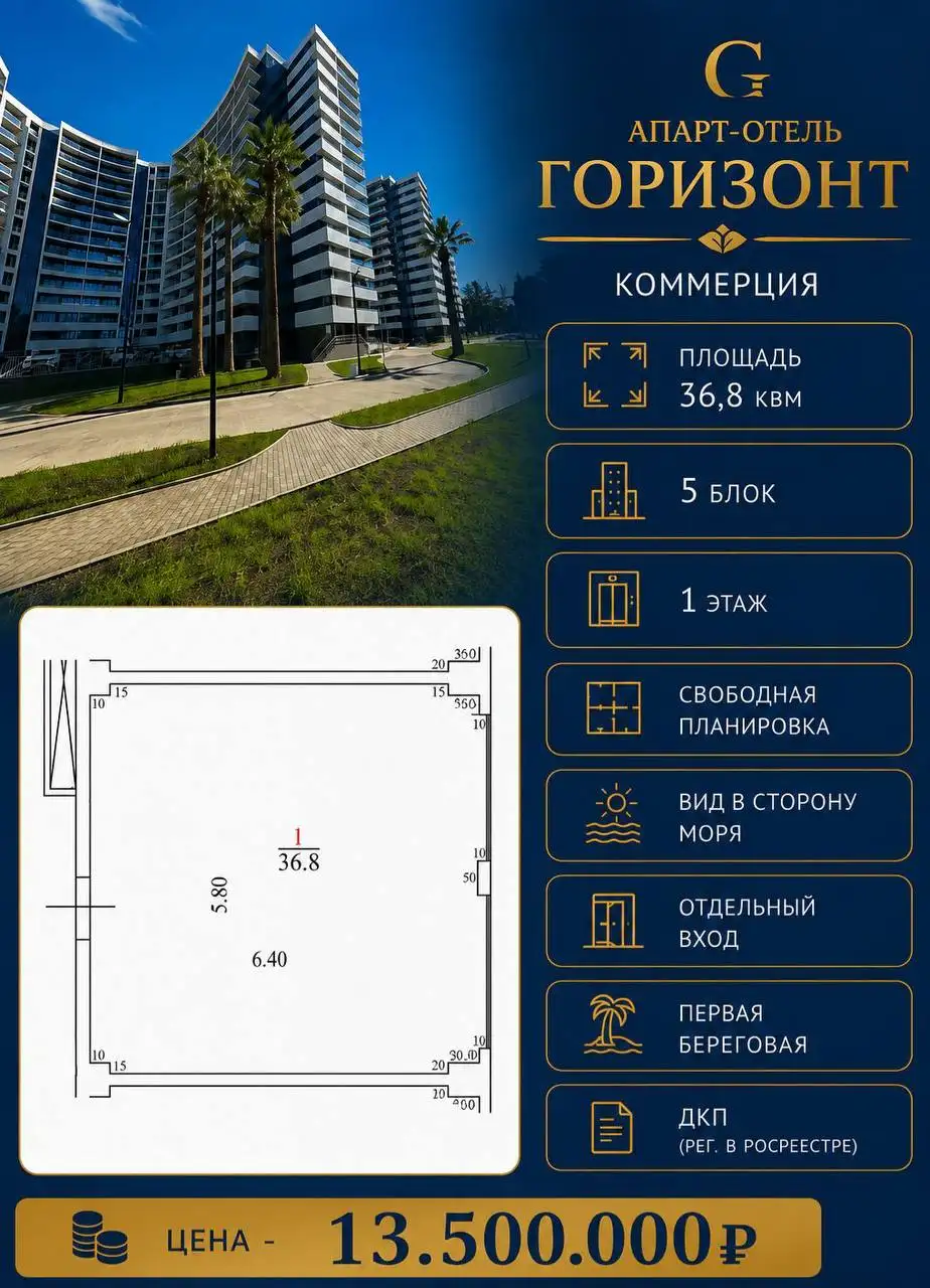 Коммерческое помещение 37 м² в Сочи (Адлерский р-н) - Коммерческая недвижимость (Недвижимость) в Сочи