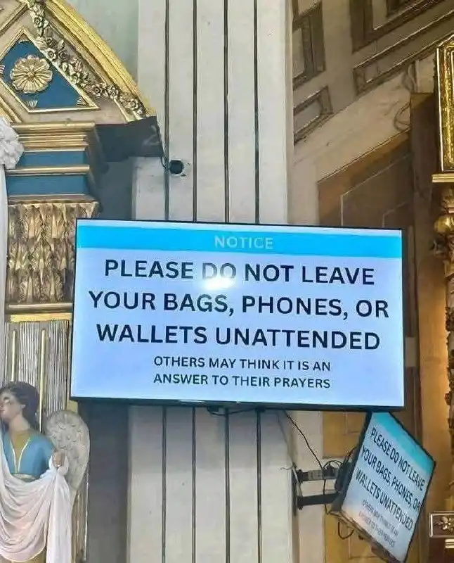 Предупреждение о безопасности в церкви