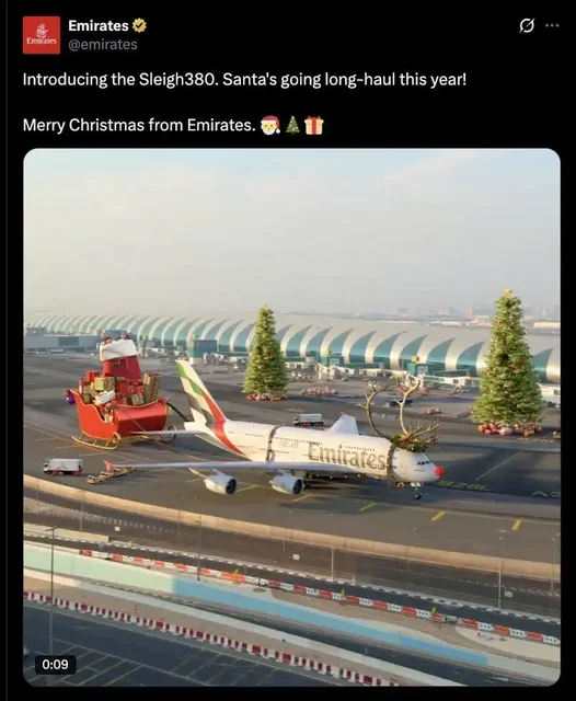 Сравнение рождественских поздравлений авиакомпаний Emirates и Air France - Барахолка в Новокузнецк