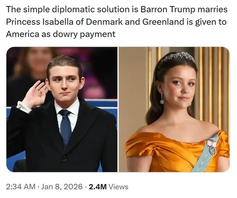 Гипотетический сценарий: брак Бэррона Трампа и датской принцессы - Продукты питания в Новокузнецк