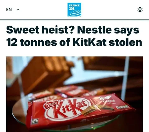 Кража грузовика с 12 тоннами KitKat - частное объявление в Новокузнецк