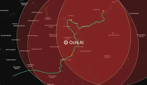 Маршрут полёта крылатых ракет FP-5 Фламинго на Воткинск - Канцтовары в Неизвестно
