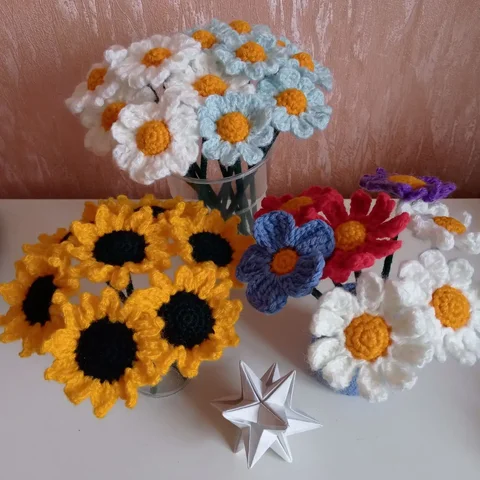 Вязаные цветы ручная работа - частное объявление в Казань
