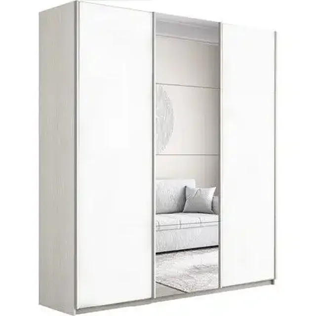 Шкаф купе 3х дверный белый матовый с зеркалом - Растения в Волгоград