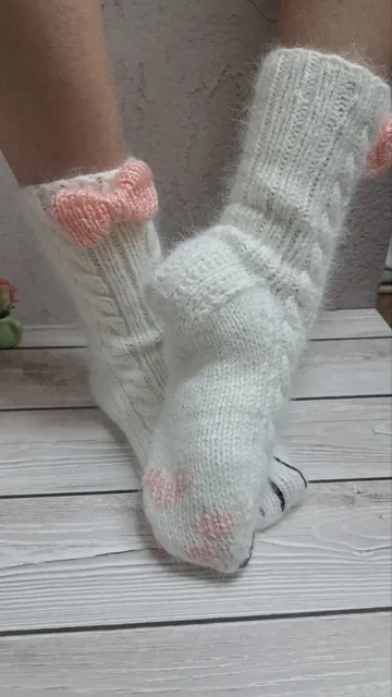 Ажурные носочки на заказ из пушистой премиум пряжи - частное объявление в Волгоград
