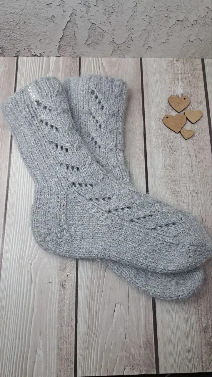 Ажурные носочки на заказ из пушистой премиум пряжи - Вязаные изделия (Одежда) в Волгоград