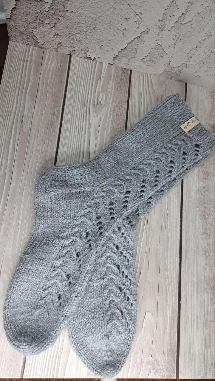 Ажурные носочки на заказ из пушистой премиум пряжи - Вязаные изделия (Одежда) в Волгоград