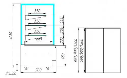 Продажа холодильной витрины Carboma ВХСв-1,3д Cube Люкс ТЕХНО - Холодильное оборудование (Готовый бизнес и оборудование) в Волгоград