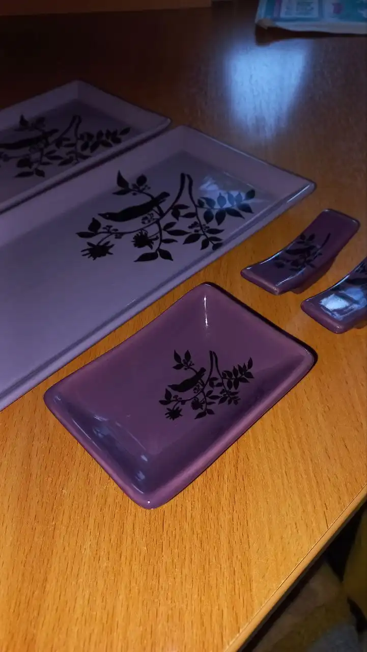 Керамические блюдца и соусник для суши/роллов